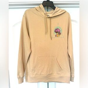 Miken Double Sided Bold Vibrant Mushroom Graphic Ladies Hoodie size Medium NWOT